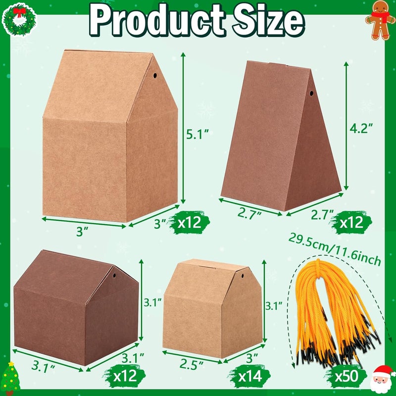 80UncleKimby 50Pcs Christmas Gingerbread House Gift Boxes - Image 3